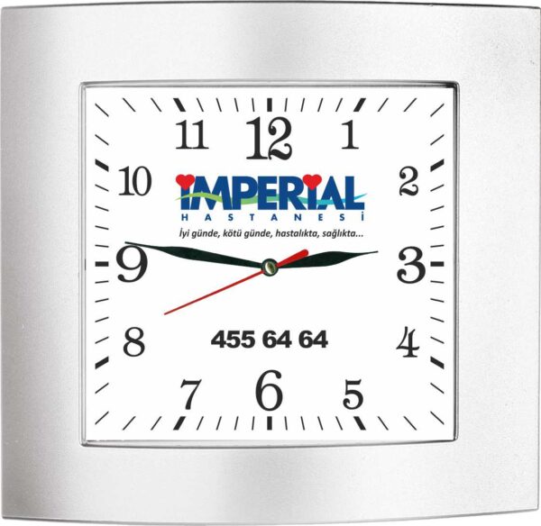 102-G Akrilik Camlı Promosyon Duvar Saati 24,5x26,5 cm — Promosyon Duvar Saatleri