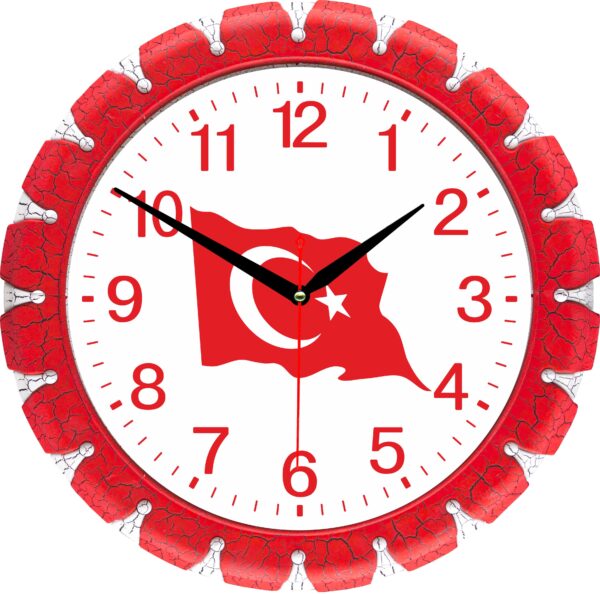 BL-1058 Deri Desen Kırmızı Bellisima Duvar Saati 32 cm — Bellisima Bayraklı