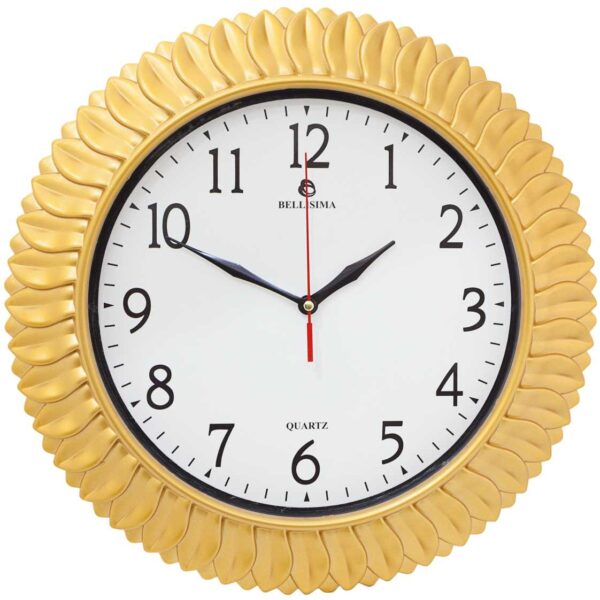BL-1074-YA Bellisima Mineral Camlı Duvar Saati 35 cm — Bellisima Renkli