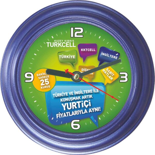 BL-5002-M Turkcell Baskılı Magnetli Buzdolabı Saati 12 cm — Buzdolabı Saatleri