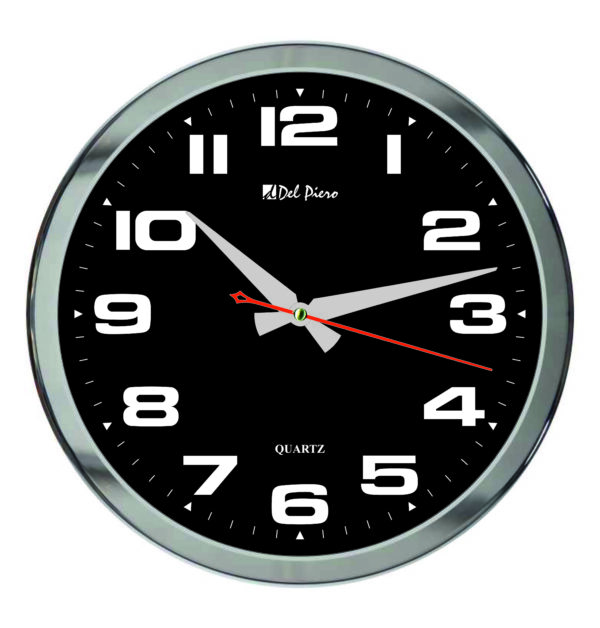 DP-203-2 Alüminyum Çerçeveli Metal Duvar Saati 35 cm — Parlak Metal Duvar Saatleri