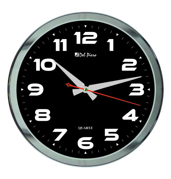 DP-203-3 Alüminyum Çerçeveli Metal Duvar Saati 35 cm — Parlak Metal Duvar Saatleri