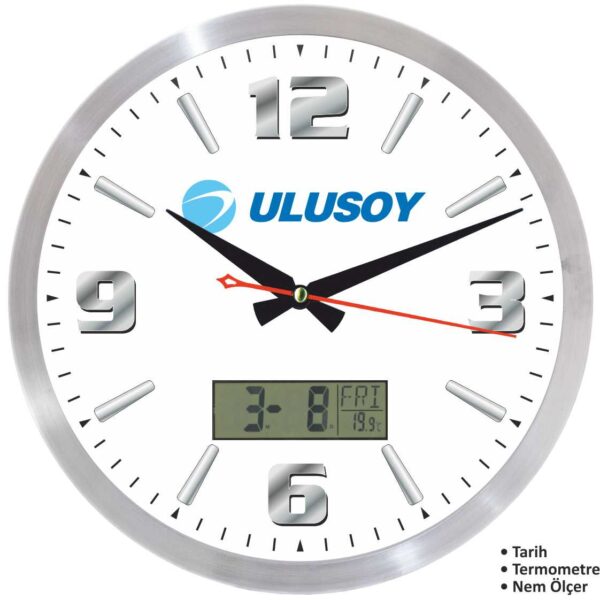 DP-203 Alüminyum Çerçeveli Promosyon Duvar Saati 35 cm — Promosyon Duvar Saatleri