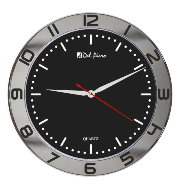 DP-206-1 Alüminyum Çerçeveli Metal Duvar Saati 32 cm — Parlak Metal Duvar Saatleri