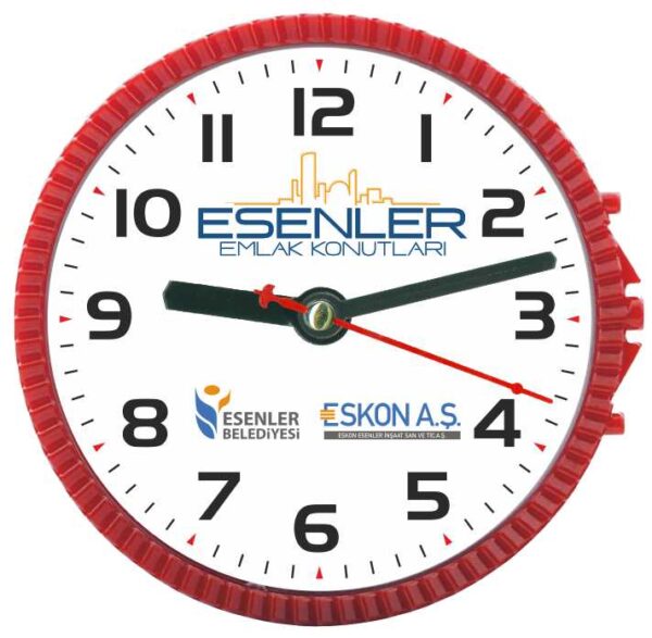 Esenler Emlak Akrilik Magnetli Buzdolabı Saati 15 cm — Buzdolabı Saatleri